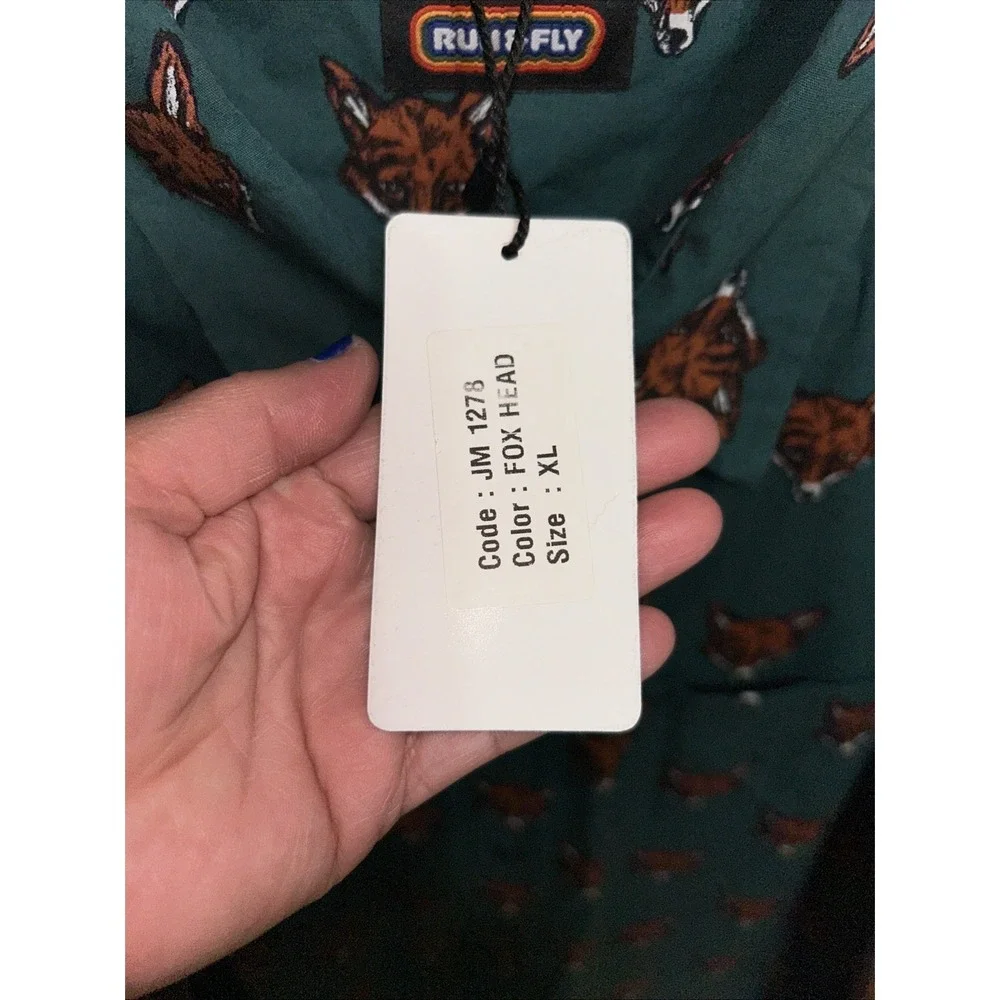 MENS RUN & FLY 50'S/60'S RETRO/VINTAGE/HAWAIIAN FOX HEAD PRINTED‎ SHIRT